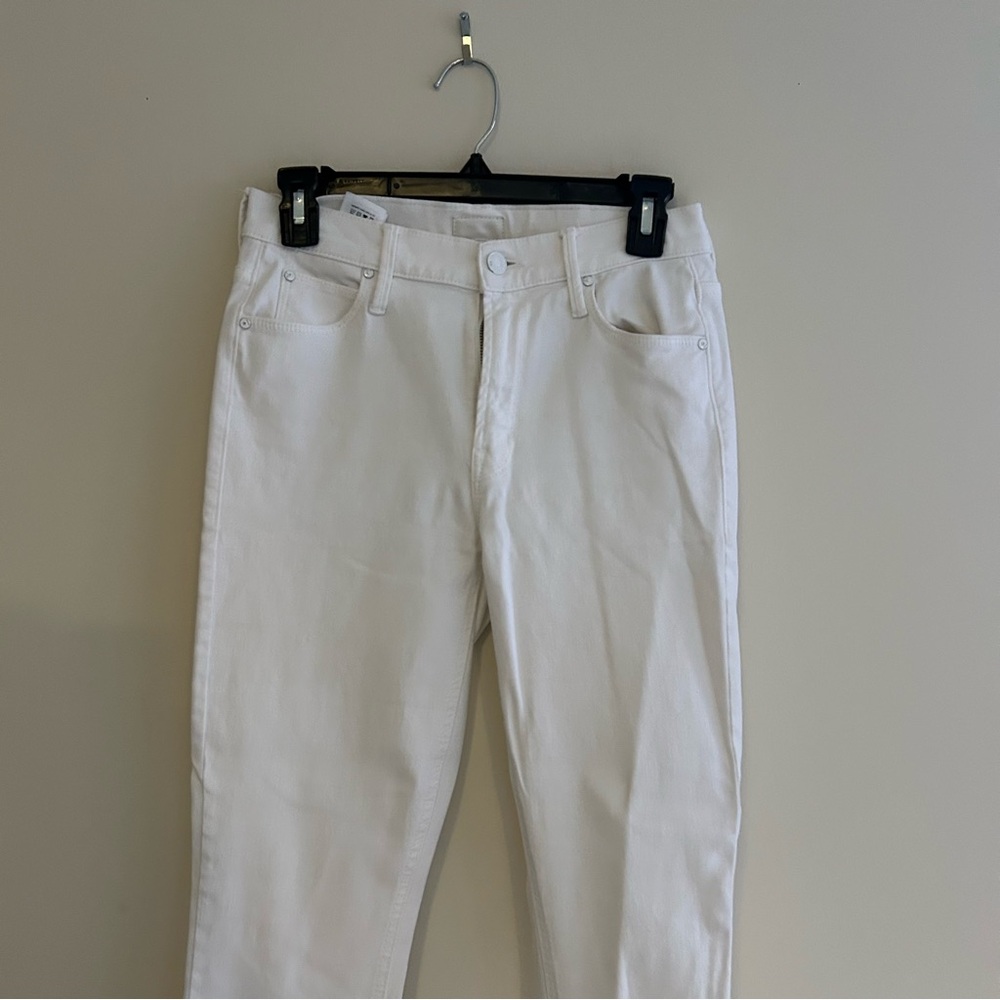 Mother White Flare Jeans The Cha Cha Fray Glass Slipper Bell Bottom Denim 26 - Picture 3 of 14